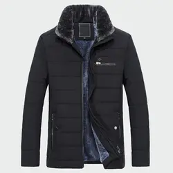 2018 новый стиль, зимнее мужское теплое пальто из плотного флиса, модные длинные куртки, Мужская брендовая одежда, Мужское пальто с меховым
