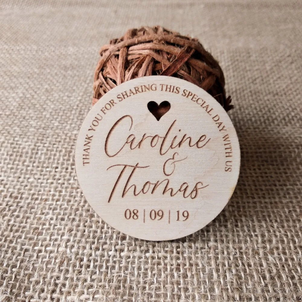 enjoy great discounts 50 Heart Thank You Wedding Favors, 3