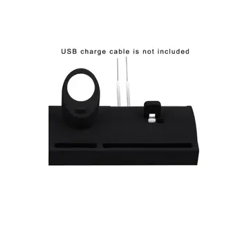 

2in1 Silicone Charging Dock Charger Holder Stand Mount For Apple Watch iWatch iPhone 5 6 7 8 X Plus