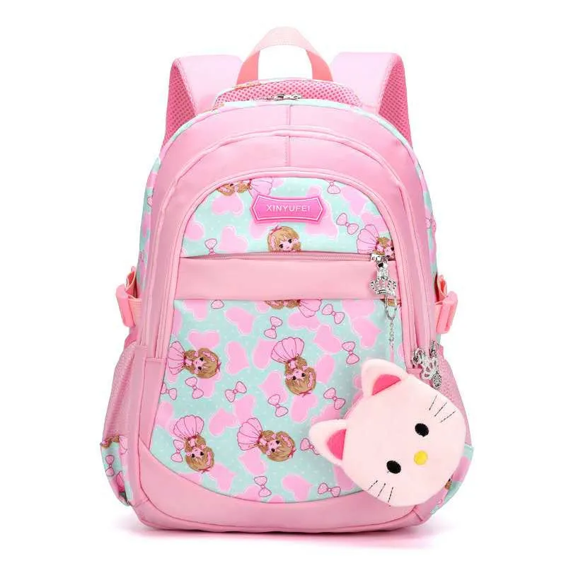 

Korean-style 1-3 Grade STUDENT'S Backpack Burden Relieving Schoolbag for Elementary School Students Anime Cute Girl'S Printed Ba