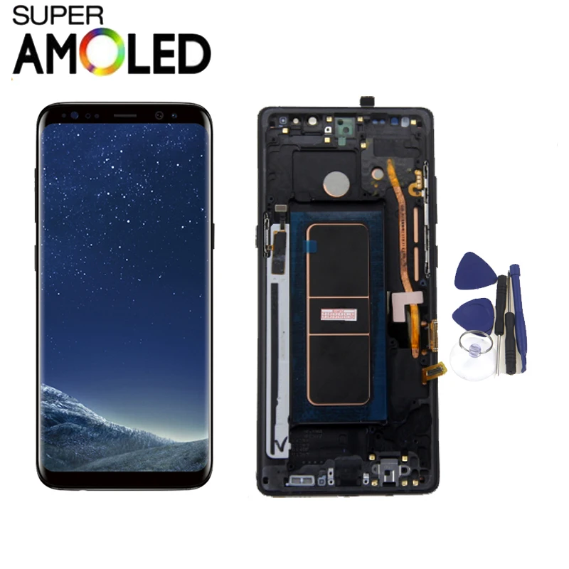 Super AMOLED Display For Samsung Galaxy Note 8 N950A N950F LCD Touch Screen Digitizer Assembly with Frame | Мобильные телефоны и