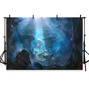 

Underwater World Mermaid Princess Photography Backdrops Newborn Birthday Party Photo Background for Children Backdrops Studio