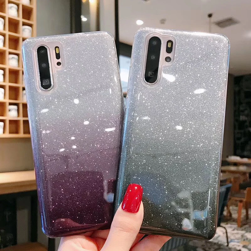 

Glitter Powder Phone Case For Huawei p30 p30pro Soft TPU Shockproof Back Cover