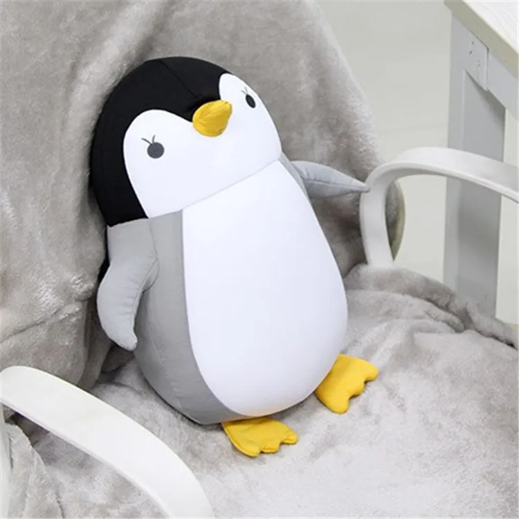 Kikkerland Dual Purpose-in-Pillow Multi-functional U-shaped Pillow Grains Penguin Neck Support Pillow-Transformation Pillow