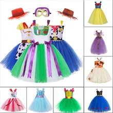 Платье-пачка принцессы для маленьких девочек Эльза Анна Рапунцель Джесси из истории игрушек Вуди Базз Черепашки Ниндзя праздничная одежда