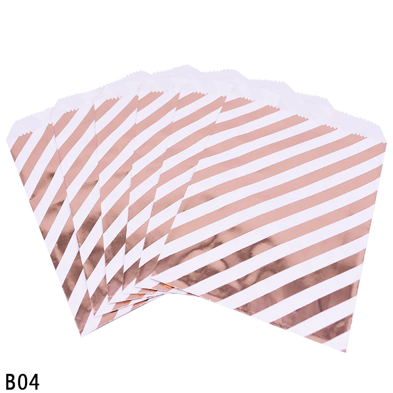 25pcs A04 25 шт. розовое золото крафт бумажный мешок горошек волна полоса конфеты хлебобулочные изделия сумки для DIY свадьбы День рождения подарок упаковка Deco питания - Цвет: 25pcs A04