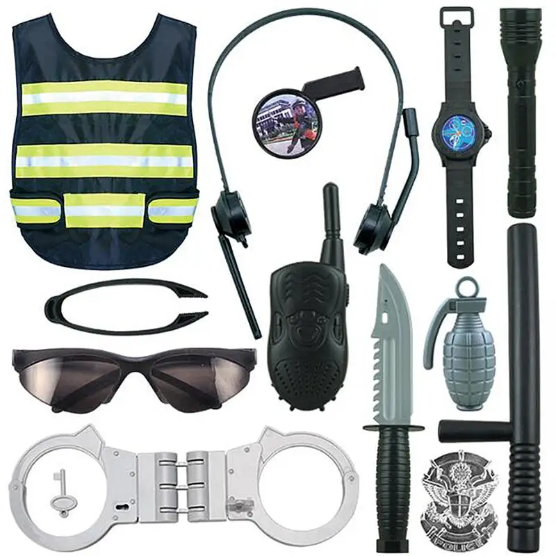 

One Role Play Set Swat Detective Educational Toy Police Performance Costume Dress Up For Kids Boy