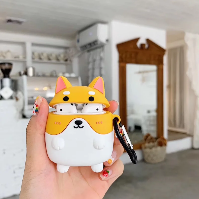 Мягкий силиконовый чехол для Apple AirPods, милый мультяшный щенок, чехол для наушников, защитный чехол для AirPod, чехол для зарядки собаки