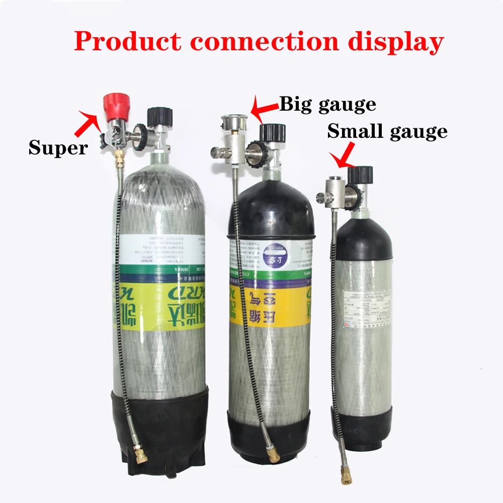 Газовый клапан головки цилиндра высокого давления Дайвинг газовый баллон Большая маленькая, газовая цилиндрический адаптер надувная бутылка адаптер