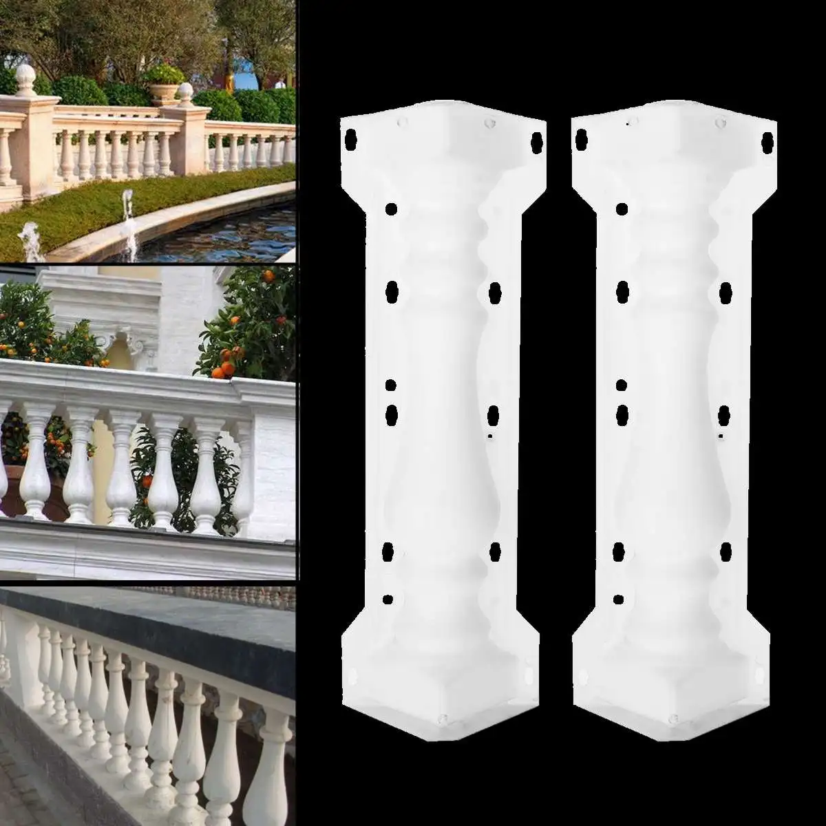 Roman Column Mold Balcony Fence Plastic Mould Concrete Plaster Garden  * 