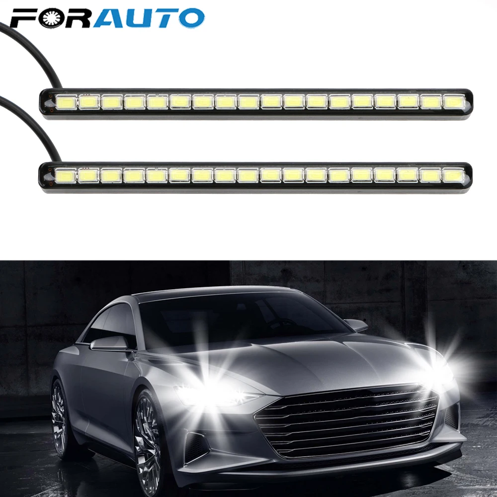FORAUTO автомобильный Стайлинг автомобиля дневные светодиодный светильник AC/DC 12V