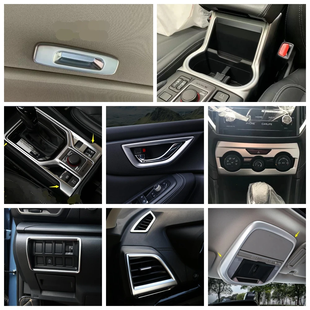 

Matte Interior Refit Kit Air Outlet Reading Lights Headlight Switch Gear Shift Panel Cover Trim For Subaru Forester 2019 - 2023