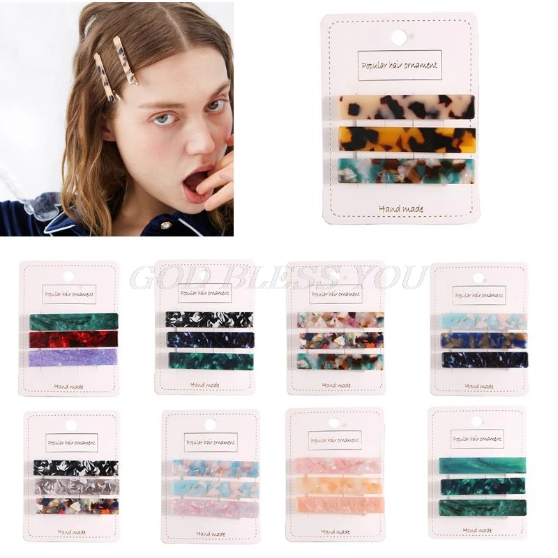

3Pcs/Set Acrylic Hair Clip Tortoise Hair Clip Geometric Barettes And Hair Clips