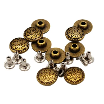 

10 Sets 11mm Flower Pattern Round Rivets Studs Snap Buttons DIY Leather Craft Accessories