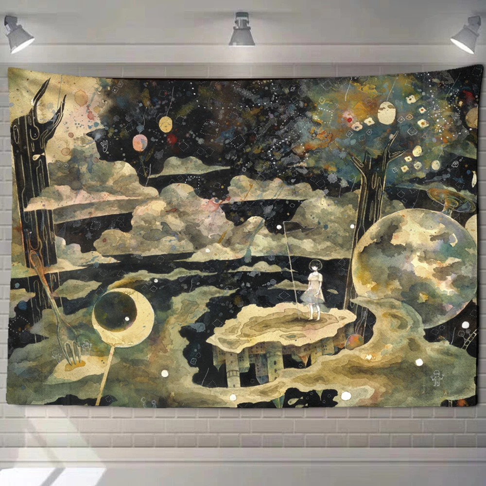 Cartoon Illustration Tapestry Wall Hanging Children's Room Dream tapestry decor anime wall decor wall flag decor