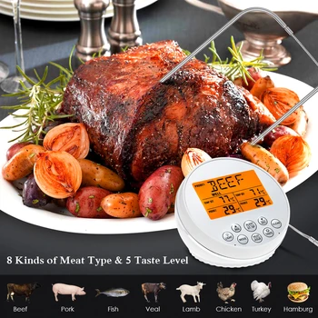 

with Probe Digital Meat Thermometer LCD Backlight Display Auto Shutdown Countdown Timer Alarm Smart Cooking Thermoters for Oven