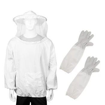 

1pc Protective Beekeeping Suit Environmental Protection Ventilation Ingenious Design Gloves Bite Protection Veil Hood Full Body