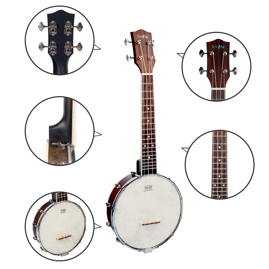 Banjolele 23 дюймов концертный клен банджо укулеле комбинация с Gig Bag музыкальный инструмент