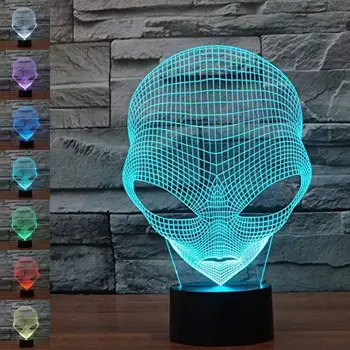 

3D Lamp USB Power 7 Colors Amazing Optical Illusion 3D Grow LED Lamp Alien Shapes Children Bedroom Night Light