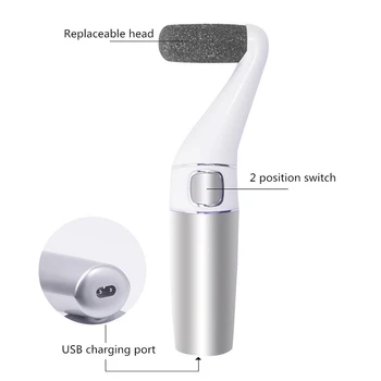 

Electric Foot File Pedicure Tools Grinding Foot Pedicure Smooth Machine Callus Remover Foot File Foot Heel Dead Skin USB Charge