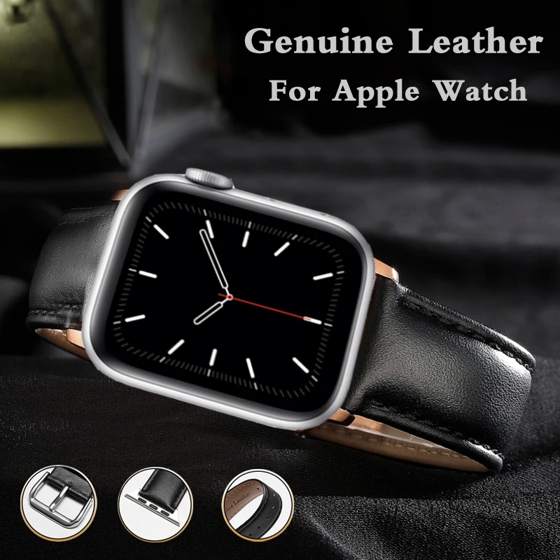 

Strap For Apple Watch Band 5 4 38MM 42MM Genuine Leather Watchband Replacement Correa iWatch 5 4 3 2 1 44MM 40MM Bracelet Belt