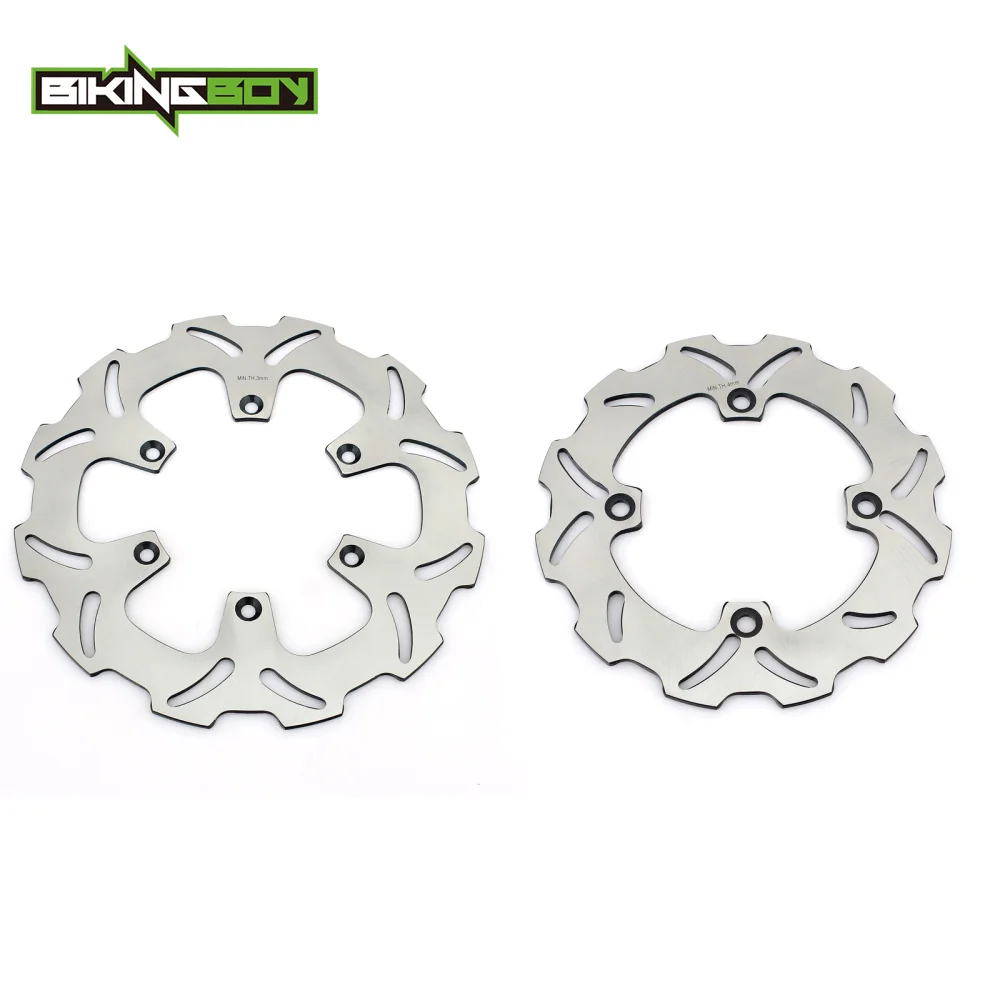 BIKINGBOY спереди и сзади тормозные диски роторов для Suzuki DR 650 SE 1996 1997 98 99 00 01 02 03 04 05 06 07 08 09 10 2011 2012 - Цвет: Silver
