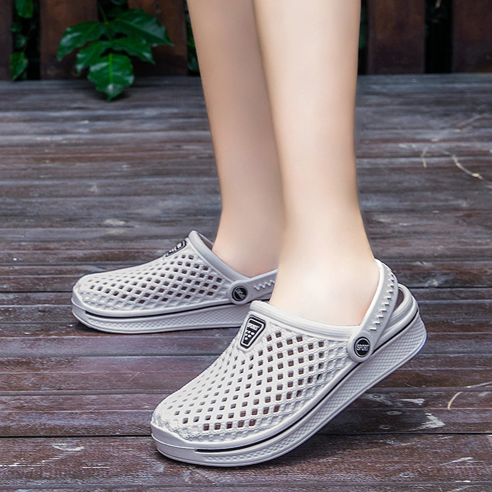 Indirecto Blanco Lujo Sandalias Crocs para hombre y mujer Unisex, zapatos ligeros con agujeros  para verano, zapatillas planas para playa y jardín|Sandalias de hombre| -  AliExpress