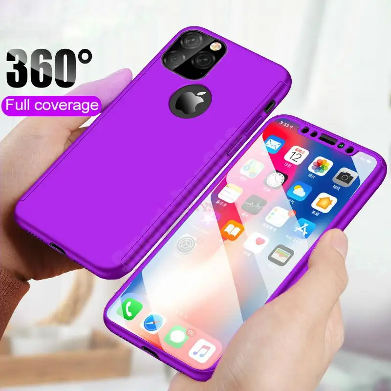 

360 Full Protective Case For iPhone 11 Pro Max 2019 6 6S 7 8 Plus 5S SE Case Shockproof Phone Cover for iPhone X XS Max XR Coque