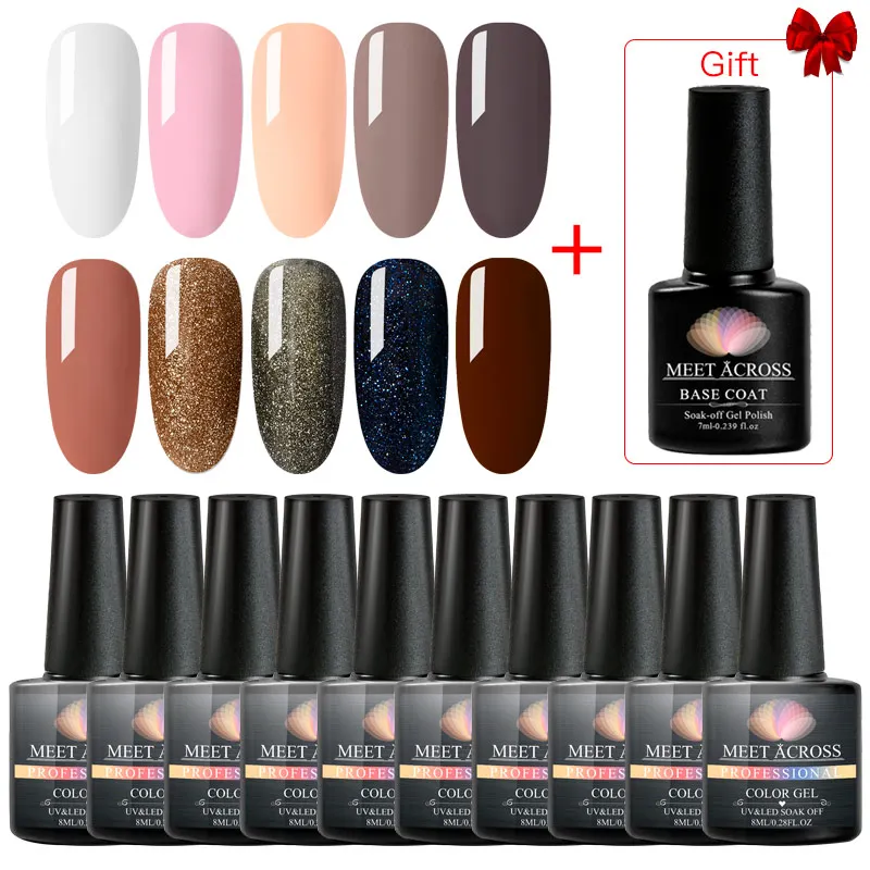 Встречаются по всей 10 шт./компл. Цвет УФ-гель для ногтей лак для ногтей УФ светодиодный гель Лаки база лаки для ногтей Гель-лак