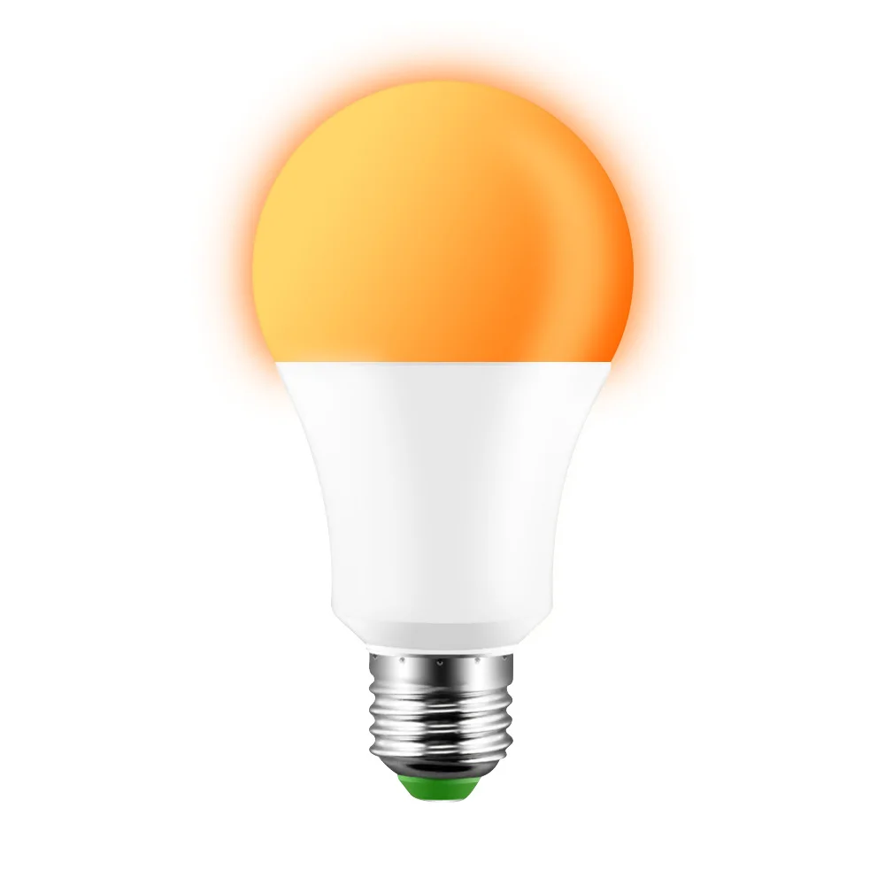 Orange 10 Вт Светодиодная лампа управления светом E27 AC110V 220 В умный датчик Сумерки до рассвета автоматическая светодиодная Ночная лампа для крыльца, сада, рабочей комнаты - Emitting Color: Orange