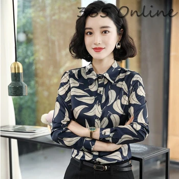 

Novelty Printed Business Women Work Wear Blouses Shirts Long Sleeve OL Styles Blouse Ladies Office Tops Clothes