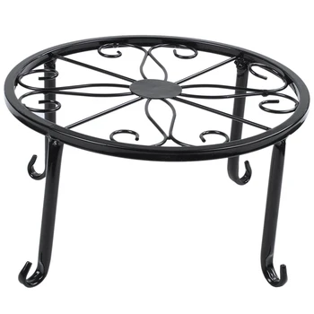 

HOT-12-inch heavy pot plant stand, set of 2, art forged pot Trivet, solid iron pot holder, decorative garden pot holder, black
