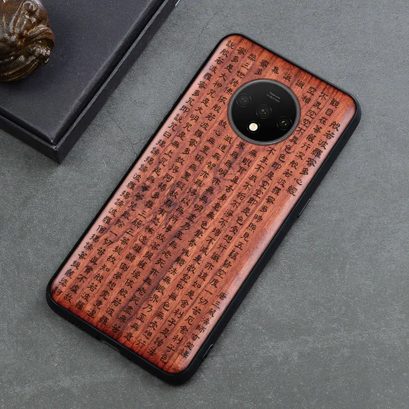 Чехлы Techase для Oneplus 7T Pro, задняя крышка с резным узором из дерева, противоударные чехлы для телефонов 1+ 5T 6 6T 7 7 T, ТПУ бампер, дерево, волк, животное - Цвет: 5