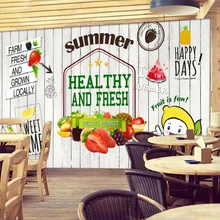 Пользовательские Настенные обои 3D Мода фруктовый магазин индивидуальность большой 3D Ручная роспись доска украшения обои