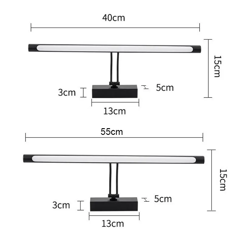 DONWEI LED Wall Lamp 40cm/50cm Mirror Front Light Waterproof Stainless Steel for Bathroom Vanity Toilet Makeup Lighting