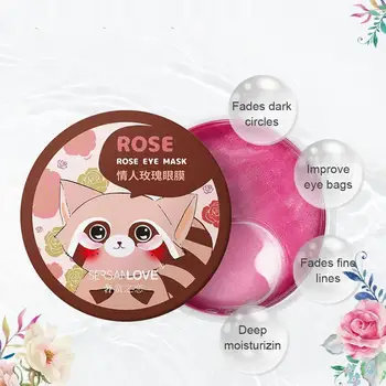 

Rose Eye Mask Fades Fine Lines Eliminate puffiness Patches Moisturize Eye Mask Remove Stye Crystal Collagen Gel Mask