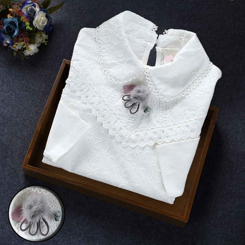 Girls Blouses Children Tops Autumn Girl Blouse Kids Spring Clothes Girls Shirt Long Sleeve 90~160 party ceremony princess - Цвет: a