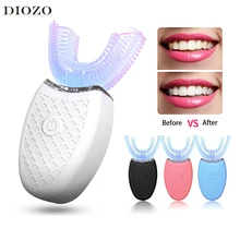 Brosse à dents électrique intelligente et sonique, Type U, 4 Modes, brosse à dents, charge USB, blanchiment des dents, lumière bleue, 360 degrés, sonique