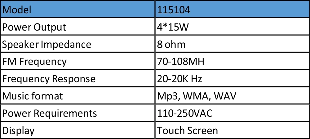 4*15w mini home touch screen wall mounted amplifier with 4 pcs 6 inch full range ceiling speaker supporting bluetooth/USB/FM/TF