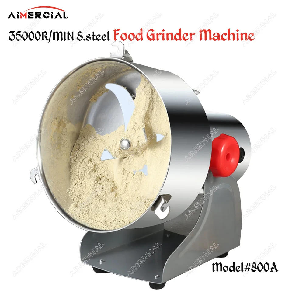 

800A electric spices hebals cereals coffee peanut dry food grinder mill machine stainless steel rotary food mill 800g/time