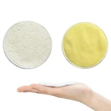 Круглые салфетки из бамбукового волокна для ухода за кожей многоразовые мягкие портативные моющиеся подушечки для снятия макияжа практичные Универсальные однотонные с сетчатой сумкой