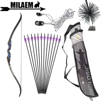 

56inch 20-50lbs Archery Recurve Bow And Arrow Set Carbon Arrow With Arrow Quiver String Stabilizer Shooting Hunting Accessories