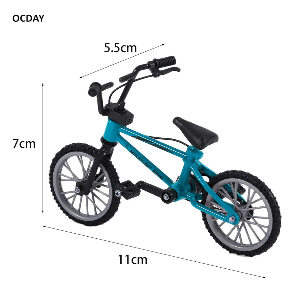 OCDAY палец доска игрушечные велосипеды с тормозным канатом синий моделирование сплав палец bmx велосипед детский подарок мини размер Забавный
