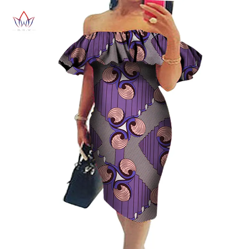 Новые африканские платья для женщин Дашики с открытыми плечами Африканское платье Базен размера плюс традиционная африканская одежда WY574 - Цвет: 22