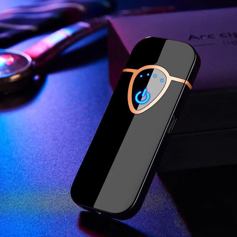 Зарядка модная электрическая зажигалка популярный USB мини-зажигалки вольфрамовый сенсорный экран Датчик сигарета Табак инструменты для мужчин подарки