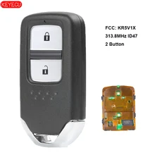 KEYECU Smart Remote Key Fob 2 Button 313.8MHz ID47 for Honda City Crider Jazz Shuttle FCC: KR5V1X 72147 T5A J01 / 72147 T5C J01