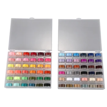 

72-Piece Color Sewing Thread 36 Grid Transparent Plastic Machine Bobbin Embroidery Pre-Winding Bobbin Thread Kit