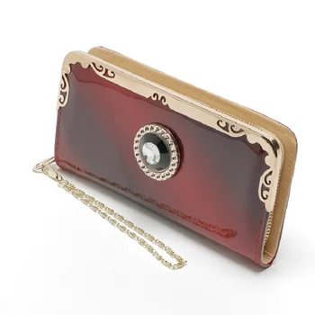 

PU leather diamante pearlite layer women long wallet coin purse money pouch phone bag bolso bolsa carteira feminina for girls