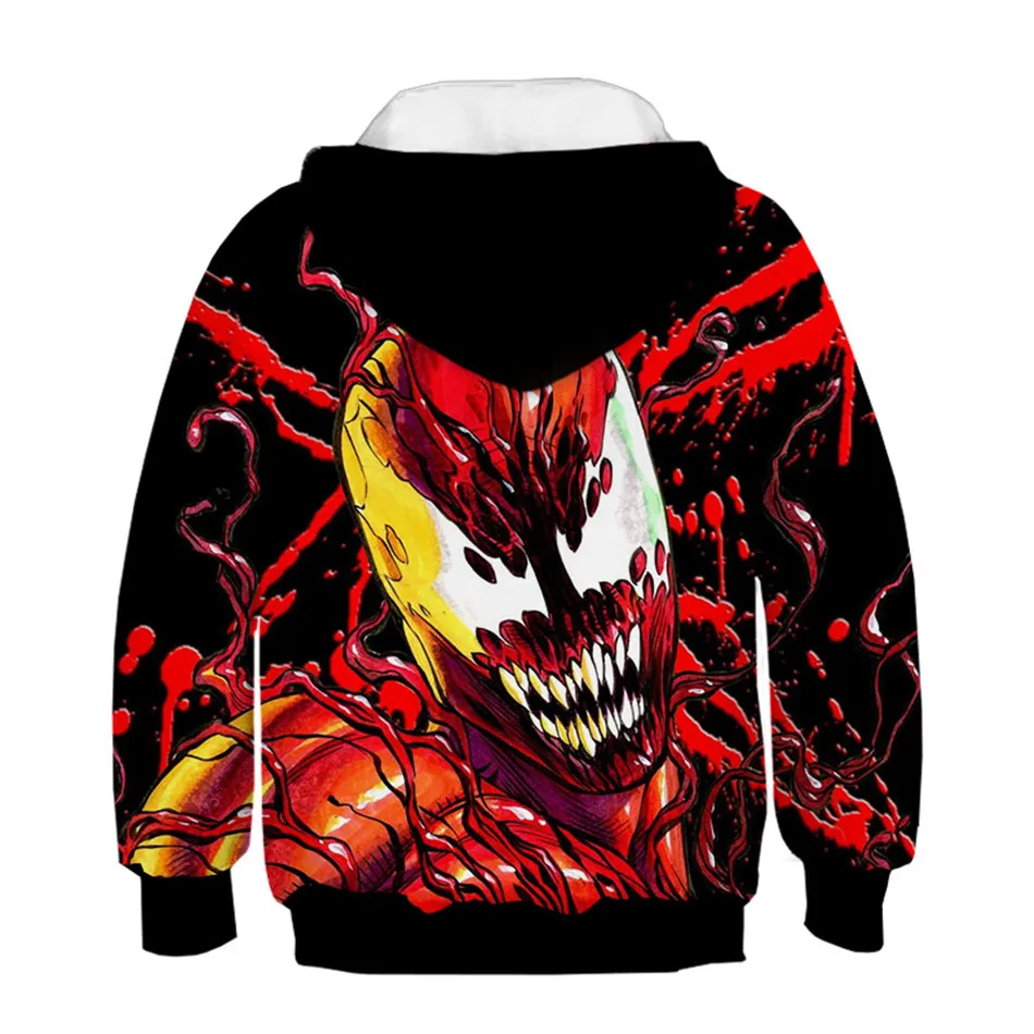Autumn Kids Marvel Movie Venom 3D Printed Hoodies Boys Girls Hooded Sweatshirts Children Hip Hop Pullover 4-13 Years Old