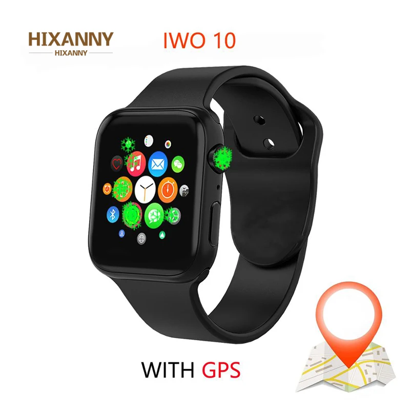 

New IWO 10 Smart Watch Bluetooth 1:1 Series 4 GPS Inteligente Brinde Pulseira SmartWatch Android for IOS Upgrade IWO 9 8 7 5 6